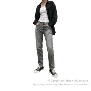 Polo Ralph Lauren 30 Faded Gray Jeans Button Fly Vintage Slim Grunge